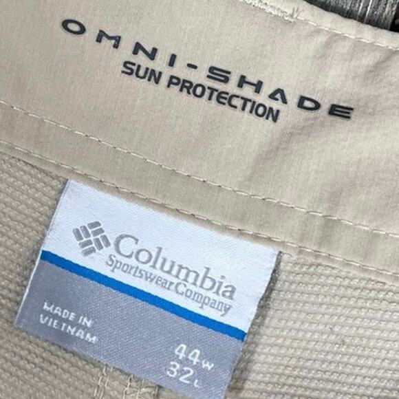 Columbia Omni Shade Pant Men Hiking Fishing Golf Sun Protection Cargo Sz 44x32 - Picture 3 of 7